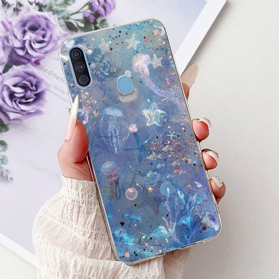 Чехол для телефона Samsung Galaxy A11 M11 Samsung A11 M11 A115F M115F Элегантный Цветочный Кот Раскрашенный Мягкий Силикон Прозрачный ТПУ Чехлы