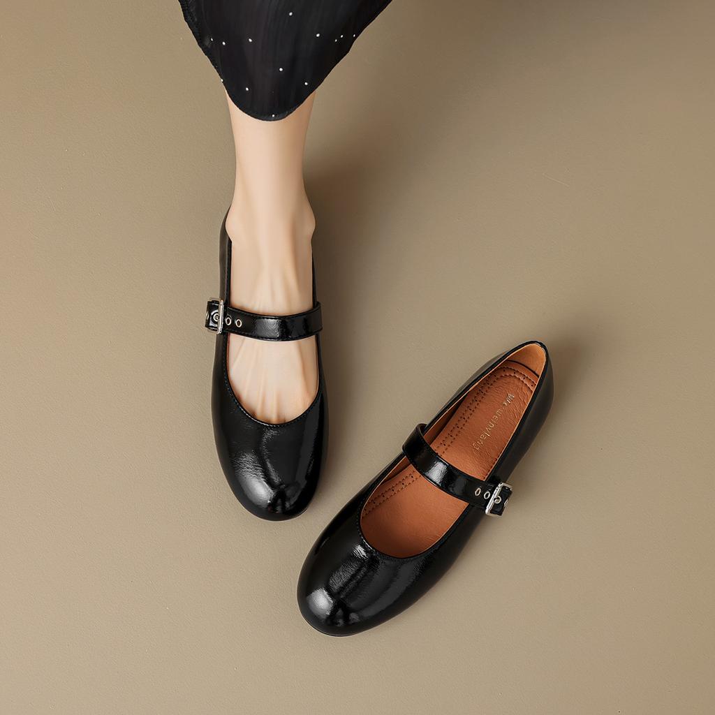 Weiwei Girl 666-1 French Single Shoes Women's Flat Bottom Light Mouth Word with Mary Jane Shoes Silver Soft-soled Ballet Shoes