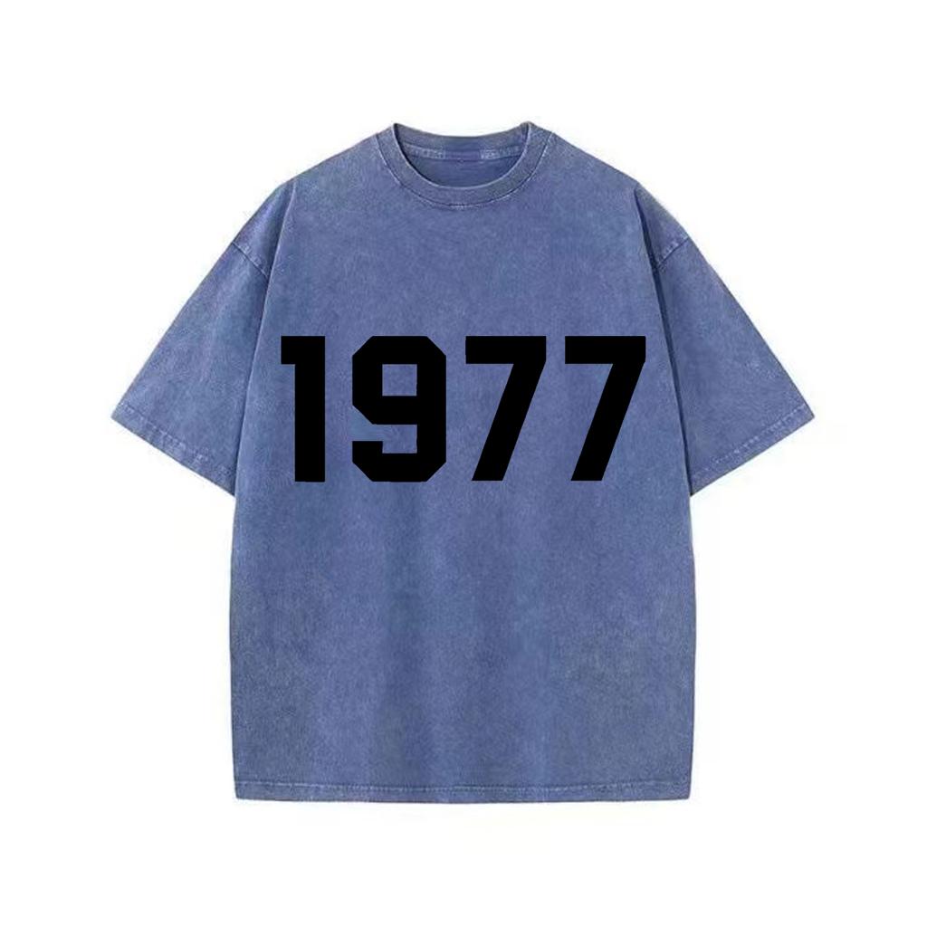 Ретро стираная винтажная футболка 1977 года Футболка 1977 года Женская модная повседневная толстовка-пуловер Женская футболка 1977 года