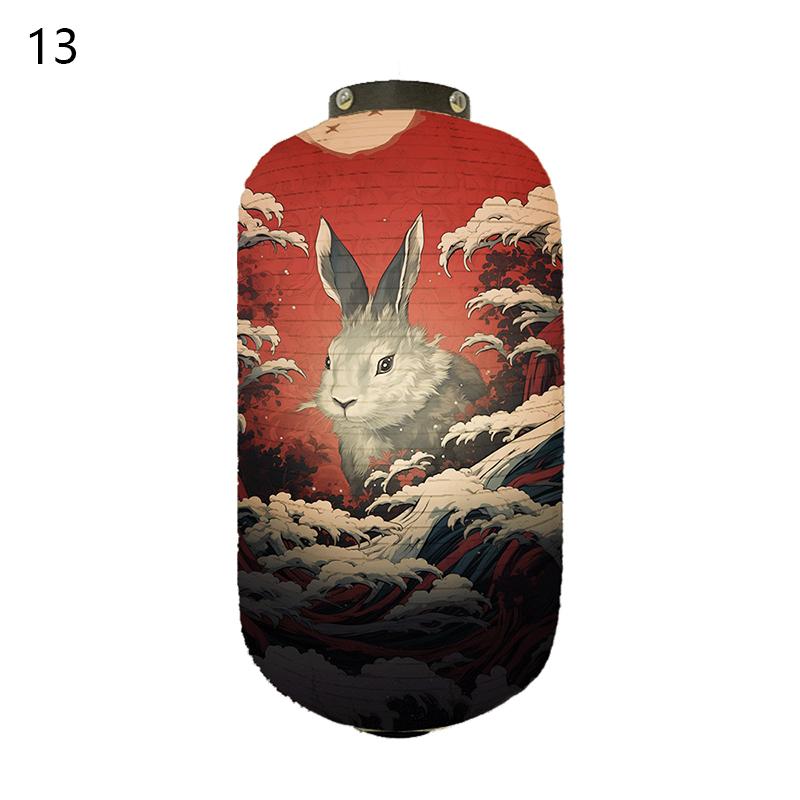 Японский традиционный бумажный фонарь в стиле укиё-э с изображением кролика, ресторан, кухня изакая, магазин суши, подвесной декор