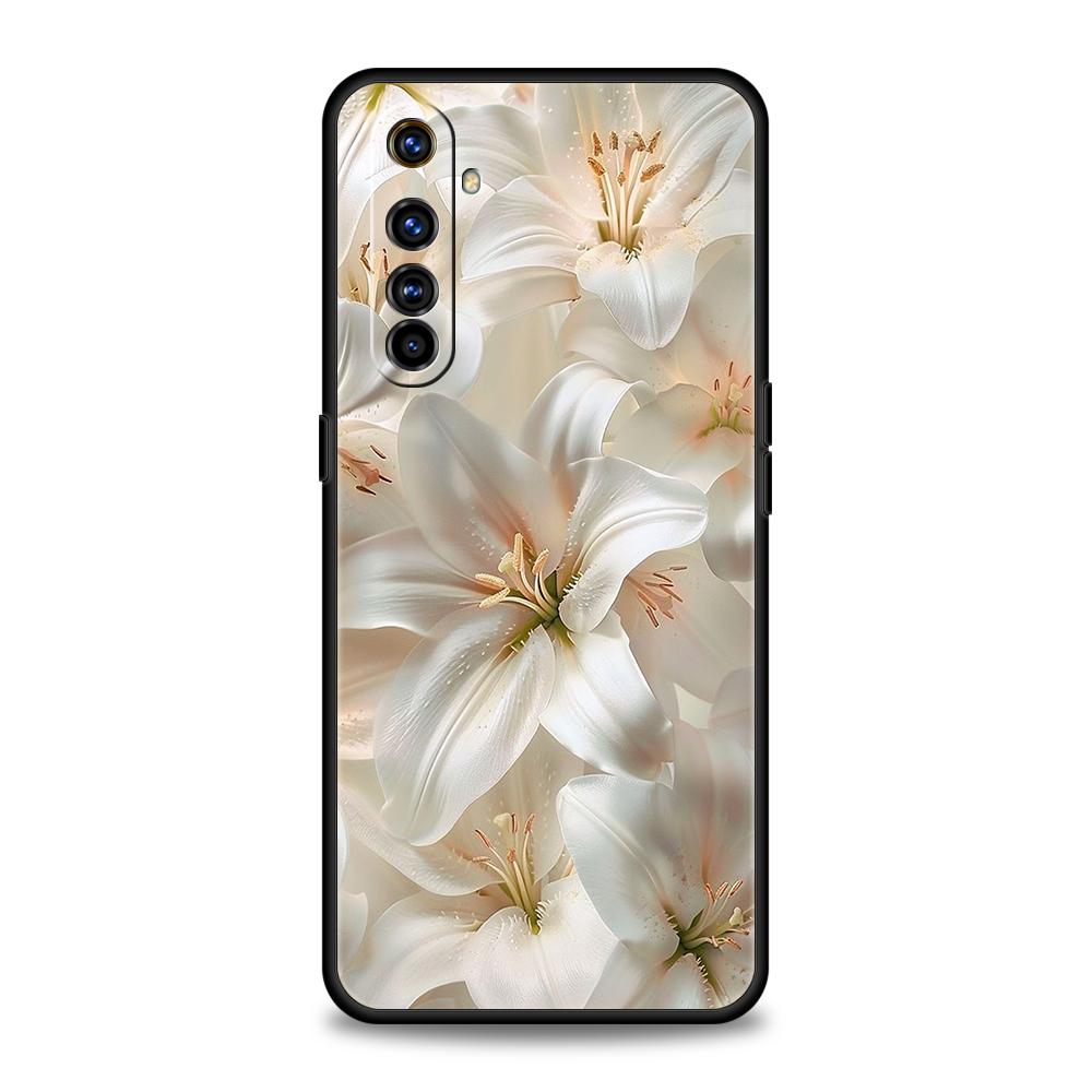 Реалистичный принт цветка лилии Мягкий ТПУ для Realme 12 11 10 9 Pro Plus GT2 GT3 GT5 7 8 Pro C21 C25 C35 Pro 5G Ударопрочный чехол для телефона