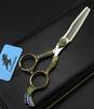 Sangelar 6" Top Grade JP440C Professional Hairdressing Scissors Gold Phenix Carve TB65 Hair Scissors Cutting Thinning
