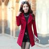 Women's Loose Casual Warm Windproof Jacket Winter Plus Size Tweed Coat Business Waist Warm Coat