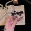 Rhinestone Bow Upside Down Hair Comb Durable Non-slip Bangs Clip for Bridesmaid Wedding Banquet Hair Styling Tool