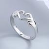 Romantic Love Hand with Heart Shaped Ring For Women Men Couple Silver Color Adjustable Finger Rings Wedding Party Jewelry Gifts
