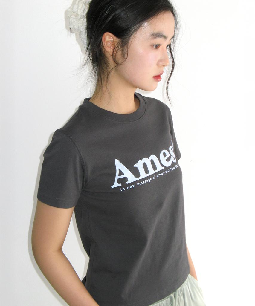 AMES-WORLDWIDE Базовая футболка с логотипом Угольный