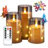 Rechargeable LED Candle Lights, 3-Piece Set, Flickering Like a Real Flame, Warm Light, Flameless, Safe, Energy-Saving, with Remote Control,