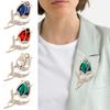 Tulip Flower Brooch Rhinestone Elegant Clothing Accessories Sweater Cardigan Coat Business Suit Lapel Pin Fashion Jewelry Gift