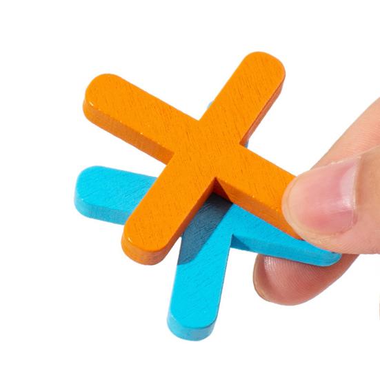 Wooden XO Board Game Two-Player Battle Toddlers Logical Thinking Training Kids Early Educational Desktop Toy Birthday Gift