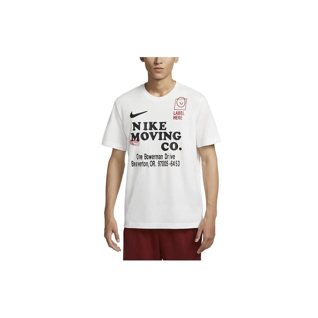 Nike Тренировочная футболка с короткими рукавами Dri-FIT с буквенным принтом, мужские топы, белые FD0135-121