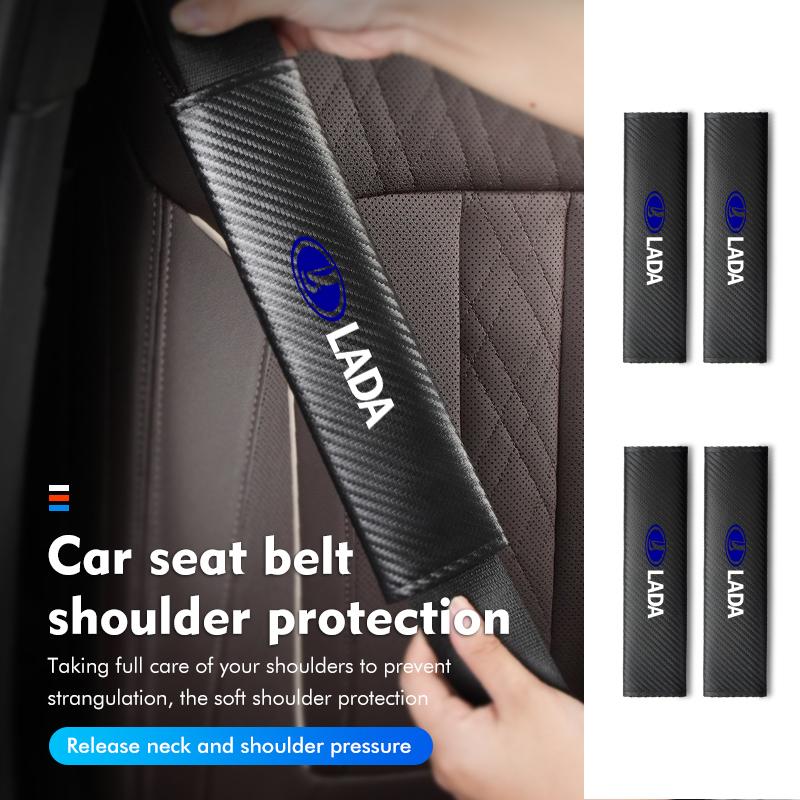 For Lada Comfort Car Seat Belt Covers Adjustive Shoulder Strap Covers Niva Vesta 4X4 Samara Kalina Largus Priora Granta PP19