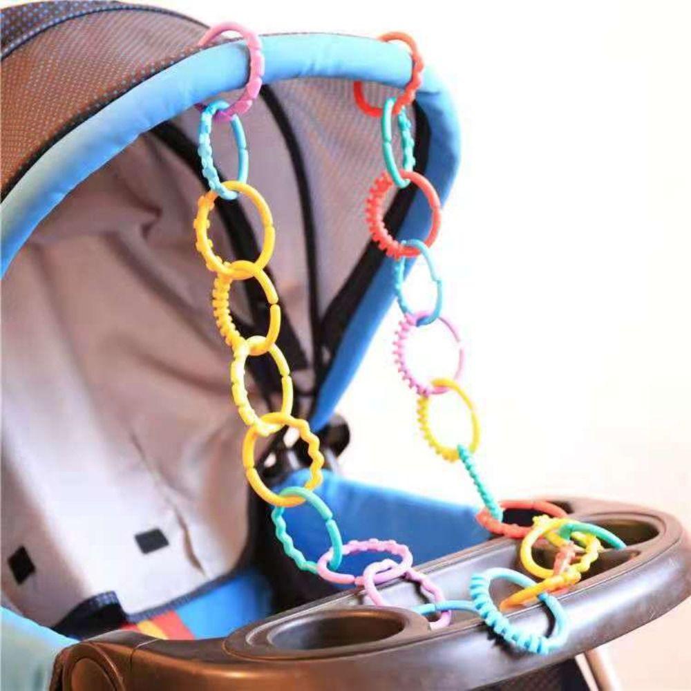 24pcs/set Clip on Plastic Connecting Rings Stroller Baby Rainbow Loop Gifts