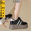 Small inner height increase women's shoes genuine leather spring and summer new platform casual board shoes
