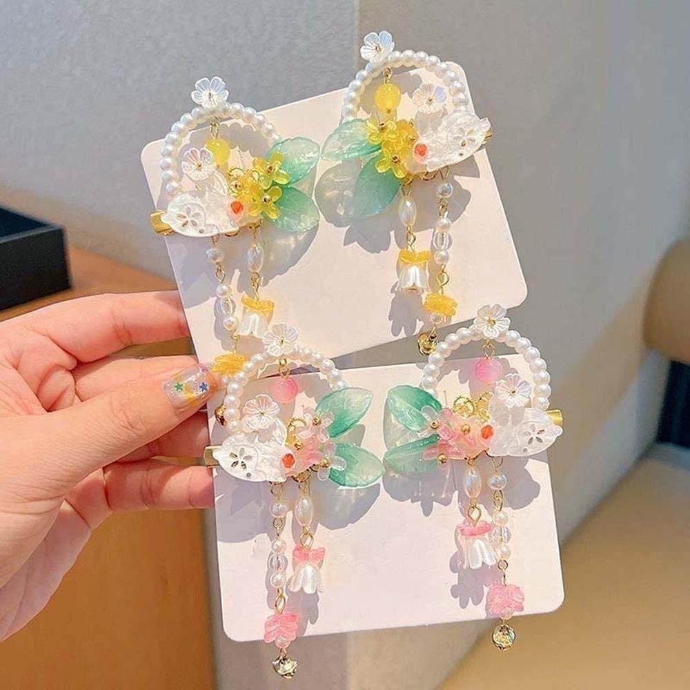 1 Pair Flowing Tassel Rabbit Tassel Hairpin Long Ribbon Ribbon Bows Hairpin Hanfu Dress Up
