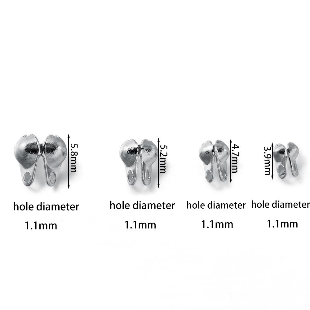 50Pcs/Lot 3-6mm Gold Color Stainless Steel Crimp Bead Tip Knot Cover for Jewelry Connector Clip Clasp Fittings Components