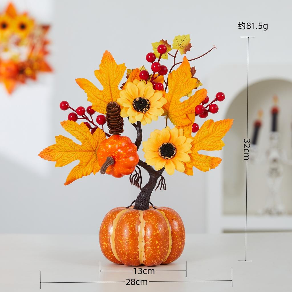 Новинка Декор к празднику урожая тыквенные украшения, настольное украшение тыква кленовые листья, осенний домашний декор цветы, украшение в скандинавском стиле