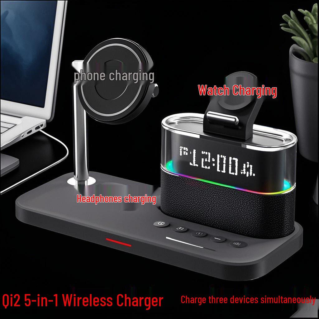 Сертифицированное Qi2 беспроводное зарядное устройство 3-в-1 для Magsafe, Apple Watch и устройств с магнитной фиксацией