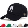 Letter R Embroidery Baseball Caps for Women Men Autumn Winter Cotton Adjustable Snapback Hat Casual Hip Hop Female Cap Trucker Hats