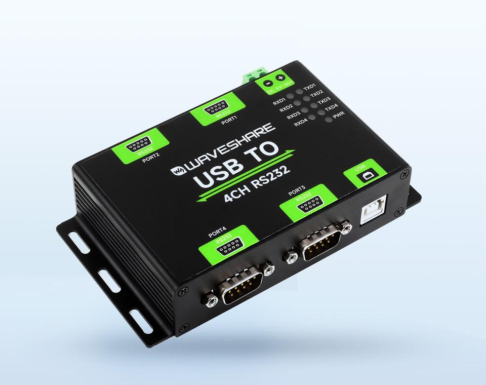 Industrial-Grade USB To 4-Port RS232 Converter with FT4232HL
