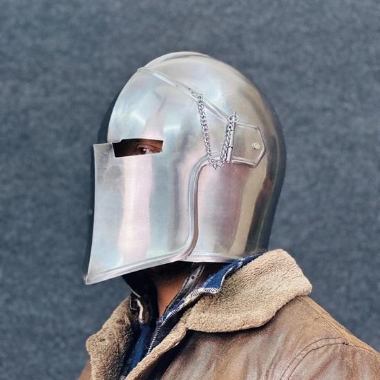 Knight Barbute Helmet 18g Soft Steel Medieval Warrior Armor LARP Cosplay Costume Warrior Helmet