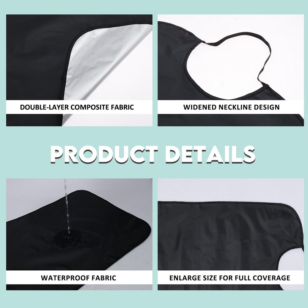 2Pcs Adult Bibs for Elderly Elastic Waterproof Dining Clothing Protectors Reusable Apron with Crumb Catcher for Special Needs