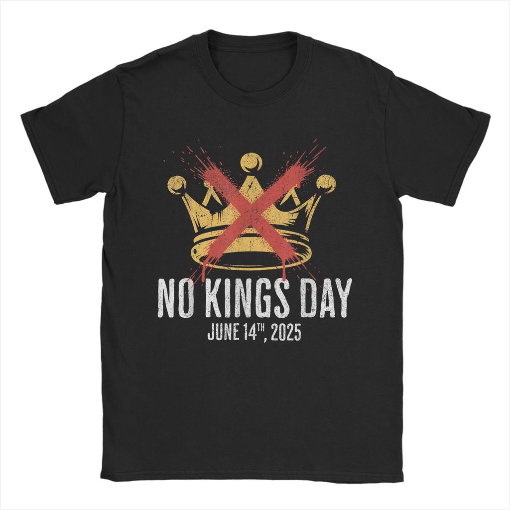 Men's T-Shirt No Kings Day October 18 2025 Crazy Cotton Tees Short Sleeve Rejecting King T Shirts Crew Neck merch Gift Idea