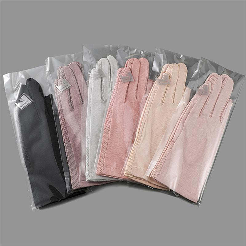 Женские летние тонкие короткие перчатки из полиэстера и хлопка, спортивные нескользящие дышащие перчатки для вождения и езды, солнцезащитные перчатки