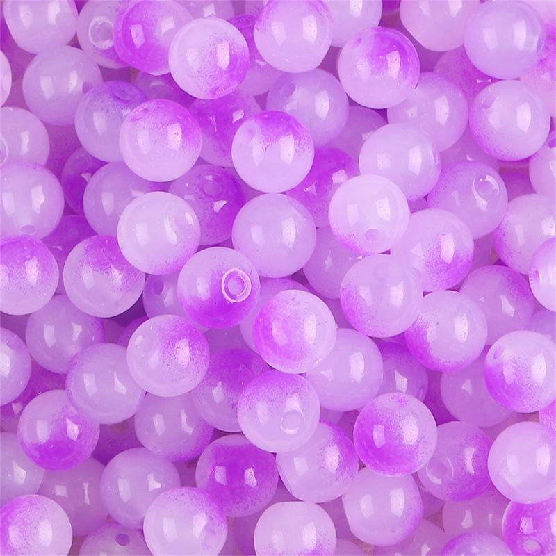 Комплект браслетов из бисера Summer Jelly Gold Glitter: Двойные стеклянные круглые бусины и полусахарные пузырчатые бусины