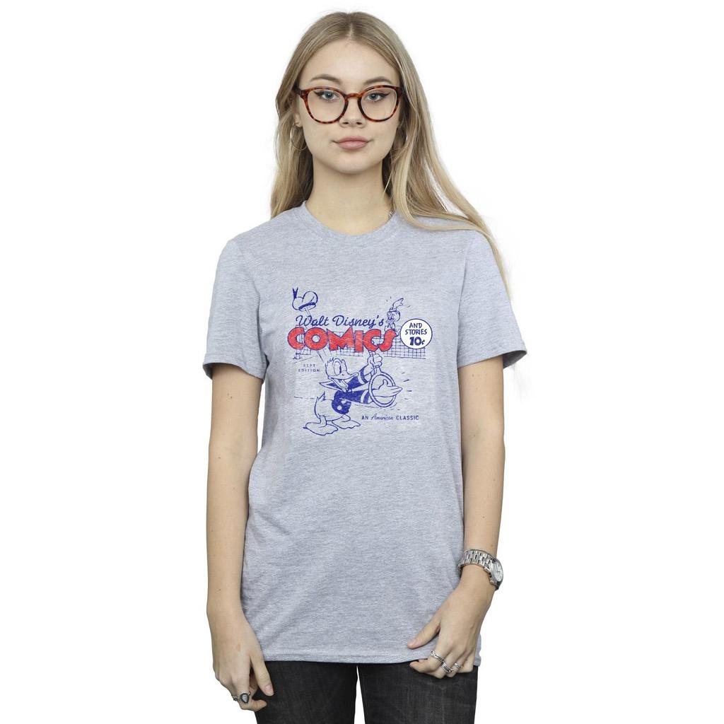 Disney Womens/Ladies Donald Duck Comics Cotton Boyfriend T-Shirt
