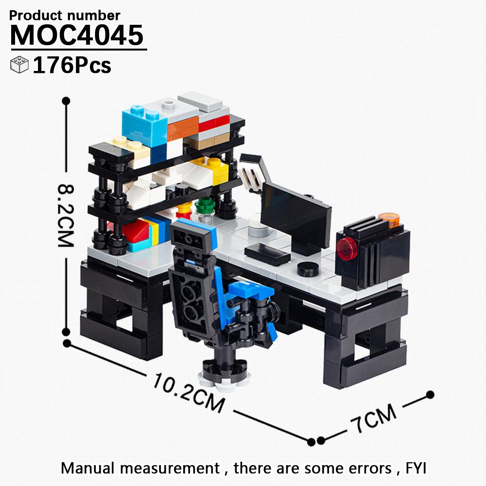 MOC City Bricks Компьютерные столы Мебель Игровой Офисный Совместимые Фигурки Строительные Блоки Креативные Игрушки Для Детей Взрослых Подарок