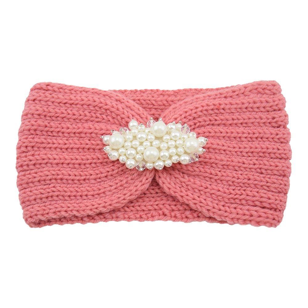 Жемчужный подогреватель ушей Вязание крючком Вязание спицами Тюрбан Повязка на голову Широкая повязка на волосы Вязаные повязки на голову
