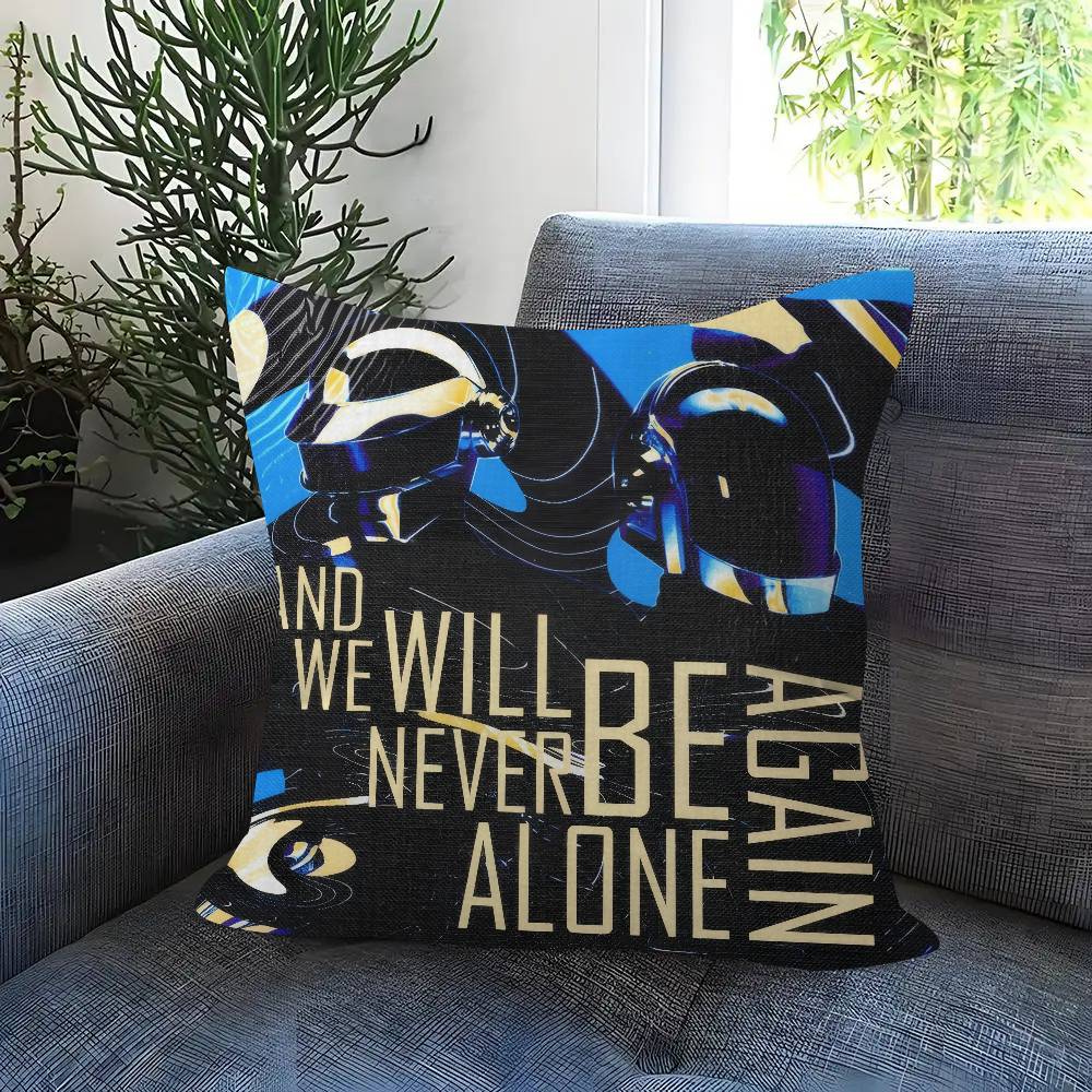 Band ddDaft cool logo Punk Pillow Gift Home Office Decoration Bedroom Sofa Car Cushion Cover case 45x45
