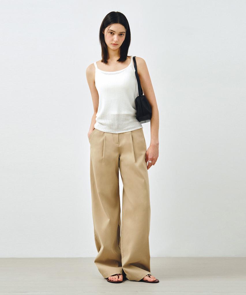MONGDOL Essential Широкие брюки с одной складкой Бежевые Mdpt049Beige