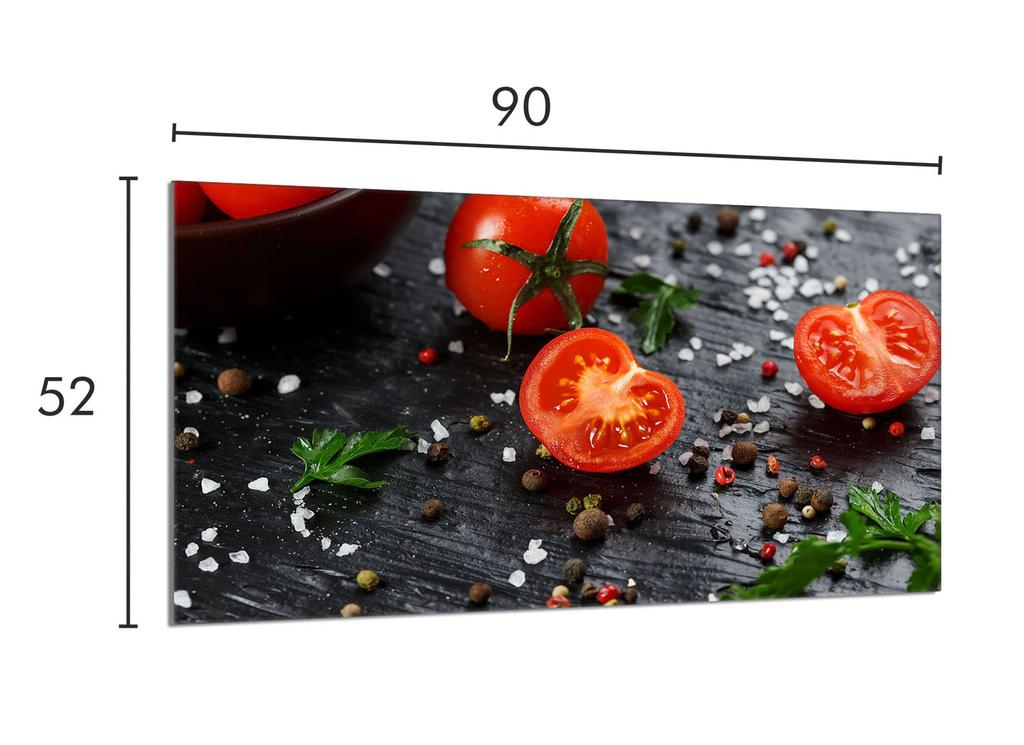 Szklana płyta ochronna na kuchenkę 90x52 Pomidor