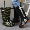 Thick-soled 45CM Extra High Labor Insurance Knee Rain Shoes Durable Men's Waterproof and Non-slip Beef Tendon Long Rain Boots Oil-resistant