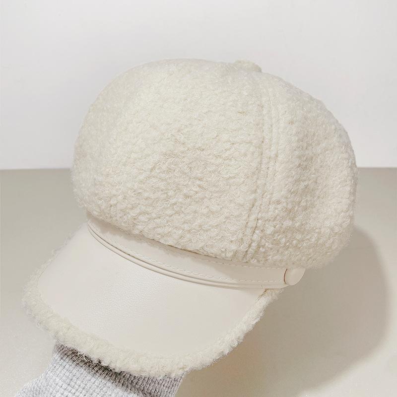 Ретро Универсальный Шерстяной Берет Подчеркивающий Лицо Утиный Язычок Восьмиугольная Шляпа Детская Теплая Ветрозащитная Шляпа Газетчика