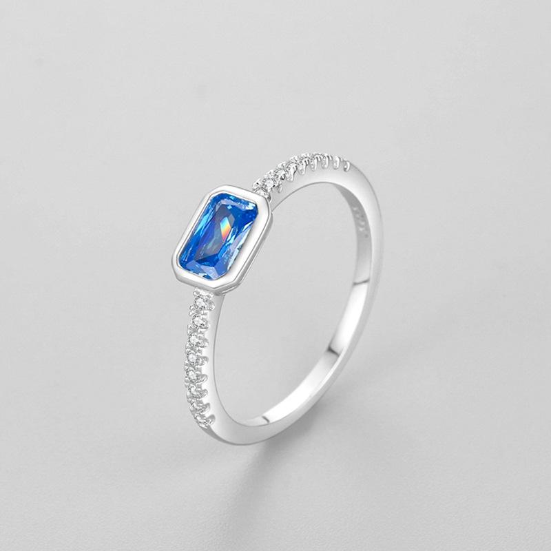 Tancise Classic 925 Sterling Silver  Zircon Ring Ladies Jewelry Wedding Promise Party Gift