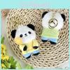 Sunflower Panda Plush Keychain Decoration With Custom Design For Cute Couple Gifts