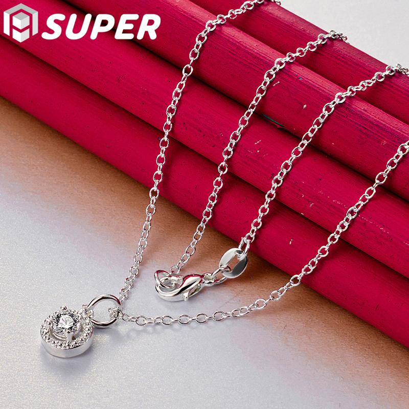 Ожерелье с подвеской из стерлингового серебра 925 пробы с цирконом ААА, модные ювелирные изделия