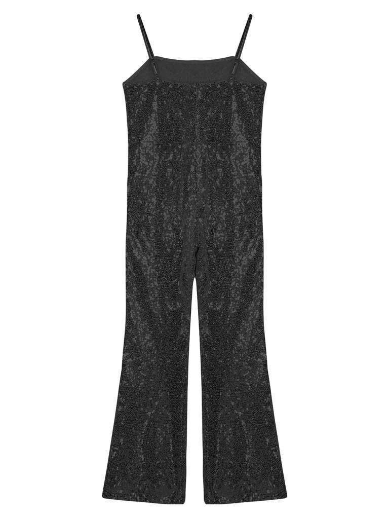 Костюм для танцев в стиле хиппи, дискотека, фанк, танцевальный костюм 70-х, 80-х годов, комбинезон-клеш с блестками и пайетками для Хэллоуина, карнавала