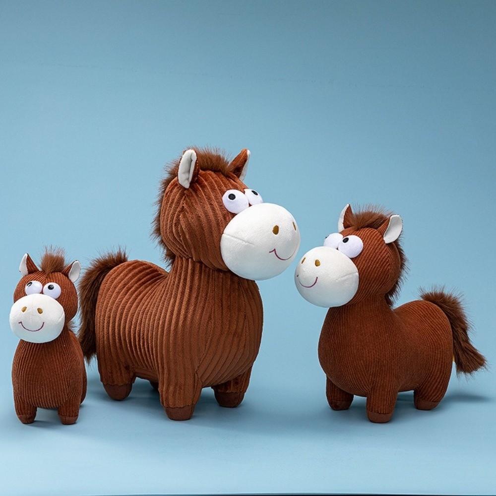 Soft Cartoon Horse Doll Mascot Dolls Horse Doll Ornament Zodiac Pony Figurine Desktop Decoration