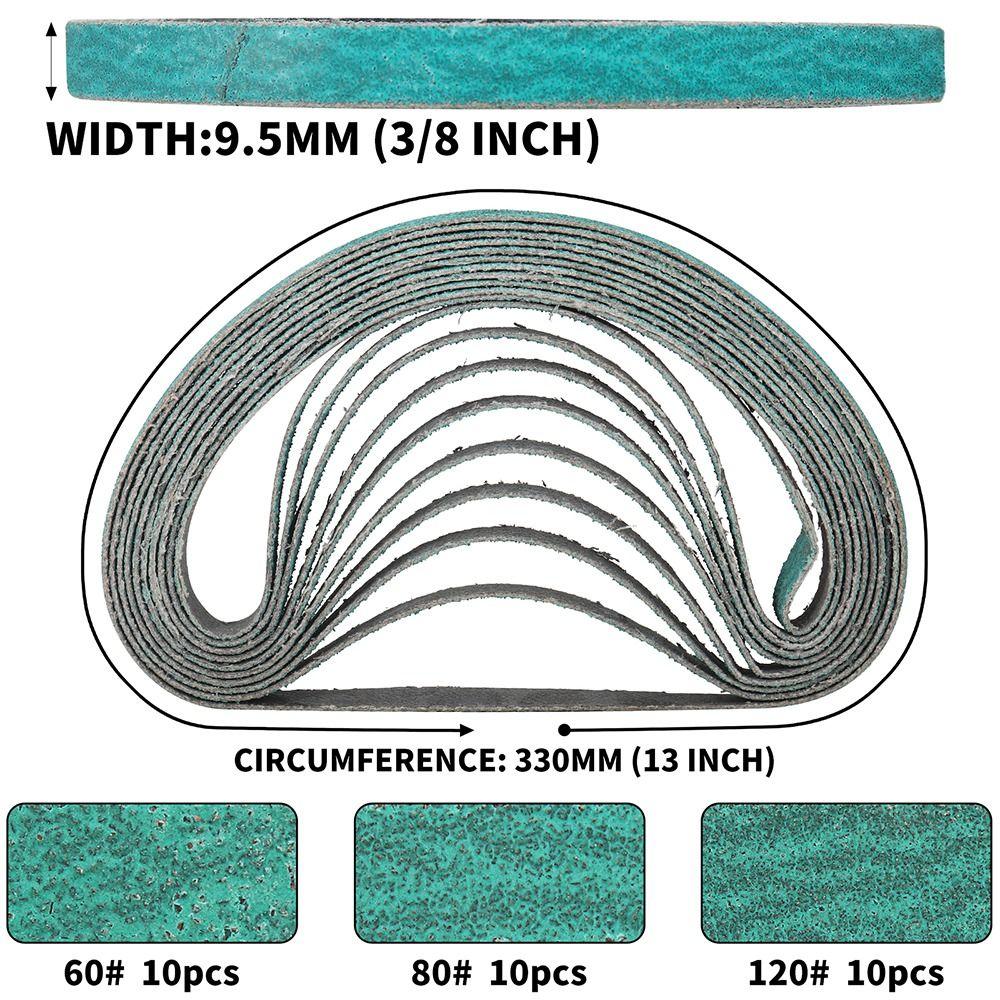 1 шт., шлифовальная лента с зернистостью 40-120, 10x330 мм, 20x520 мм, полировальный инструмент для шлифовки металлической, деревянной мебели