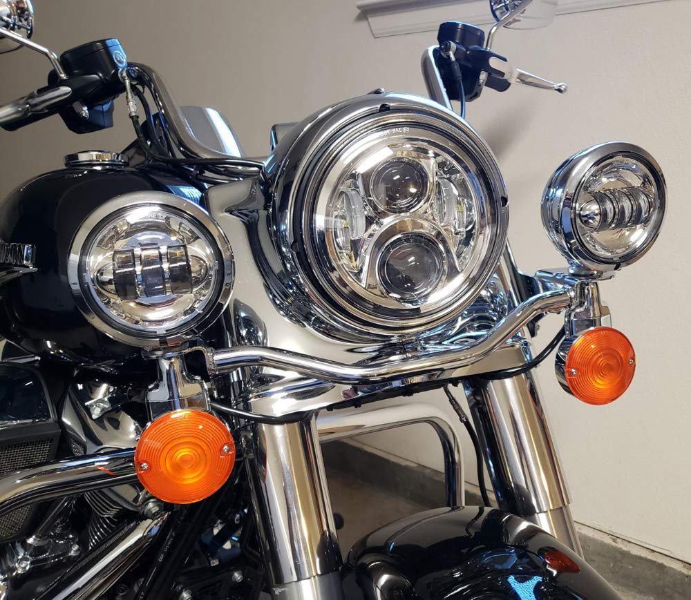 Светодиодные противотуманные фары для мотоцикла с монтажным кольцом для Touring Road King Ultra Classic Electra Street Glide Tri Cvo Heritage Softail Slim Deluxe Fatboy