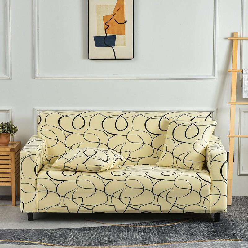 Printed Stretch Sofa Couch Cover For Living Room L Shaped Combination Chaise Sofa Slipcover Home Decor 1/2/3/4 Seats Removable