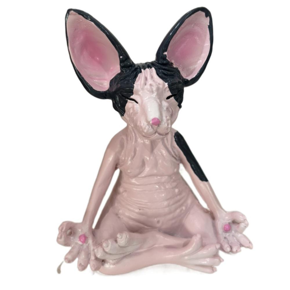 Сфинкс Кот Симуляция Безволосый Кот Фигурка Медитация Йога Счастливый Кот Декор Рождественский Подарок