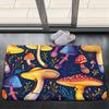 Fantasy Mushrooms Pattern Door Mat Fairytale Style Colorful Fluorescent Plant Entryway Decor Carpet Outdoor Indoor Anti-slip Rug