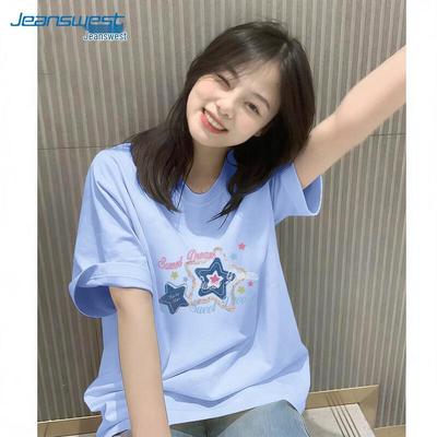 Женская свободная футболка с круглым вырезом и коротким рукавом Jeanswest