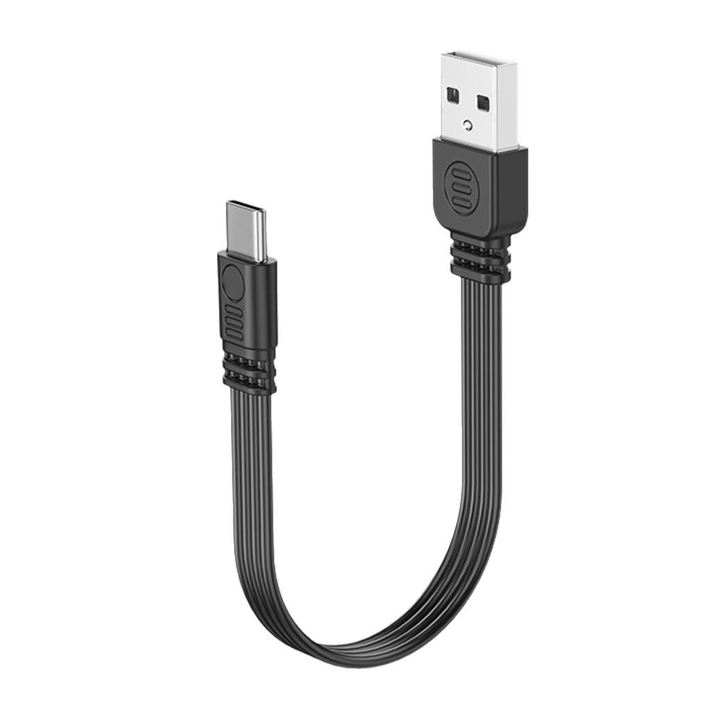 Кабель передачи данных USB 2.0 - Type C, 2 А, быстрая зарядка, скорость передачи данных 480 Мбит/с, плоский провод, колено 90 градусов для планшетов и телефонов