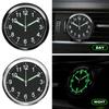 Luminous Car Dashboard Clock with Night Light - Premium Metal Mini Quartz Car Clock for Air Vent Mount, Auto Interior Accessories