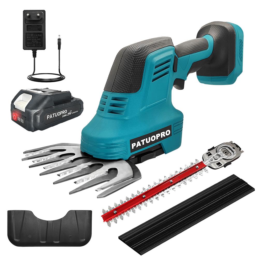 Аккумуляторные электрические ножницы-кусторез 2 в 1 21 В, перезаряжаемый ручной триммер для травы, садовый кусторез, подходит для аккумулятора Makita 18 В